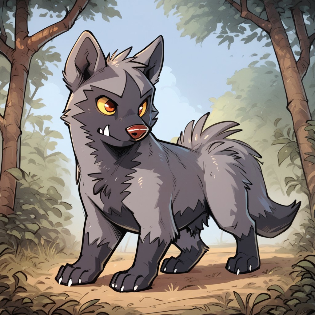 score_9, score_8_up, score_7_up, score_6_up, Poochyena, male, feral, sheath, ball tuft