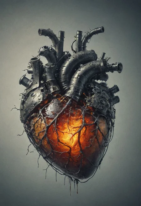 mechanical heart, bleading oil, glowing veins, multicolor
Wide range of colors., Dramatic,Dynamic,Cinematic,Sharp details
Insane quality. Insane resolution. Insane details. Masterpiece. 32k resolution.
<lora:add-detail-xl:0.95> <lora:dvr-lnds-sdxl:0.3> dvr-lnds-sdxl <lora:MJ52:0.25> <lora:ral-apoctvisn-sdxl:0.3> ral-apoctvisn <lora:zavy-cntrst-sdxl:0.35> dark, chiaroscuro, low-key <lora:zavy-rmlght-sdxl:0.41> zavy-rmlght <lora:SDXLFaeTastic2400:0.225>