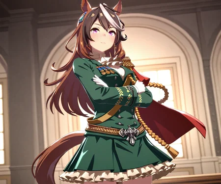 masterpiece, best quality, amazing quality, , 1girl, solo, looking at viewer, cowboy shot, <lora:Symboli Rudolf in game style 3D ILL-v2:1> ummsmingame, 3d, symboli rudolf \(umamusume\),
