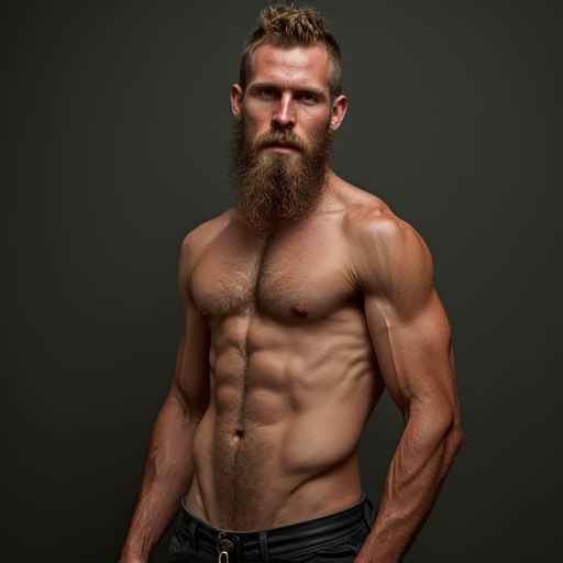 A skinny German man with a big hairy penis