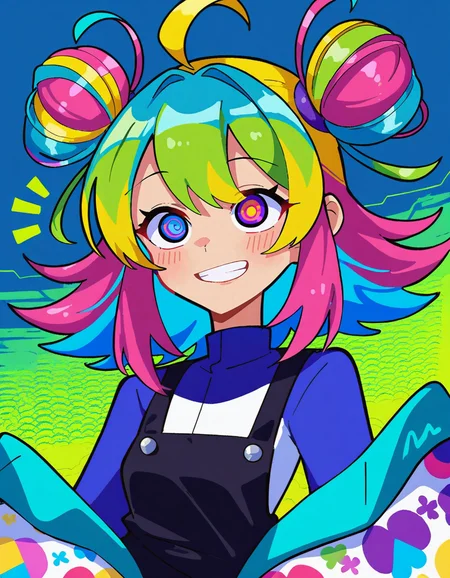 kawaii style Psychedelic style score_9,score_8_up,score_7_up, 1woman,
A vibrant painter creating an abstract masterpiece, with colorful hair, Longshot, in the style of Kazuo Oga, Polkadot, blooming flowers, purple and pink, artistic influence, 32K, UHD, sharp focus , expressive <lora:P_Calyx:0.5> c4lyx <lora:Graphic_Novel_Style_r1:0.2> ffgns <lora:Pop_Art_Pony:0.1> daiton style <lora:Crude:0.1> crud3 . Vibrant colors, swirling patterns, abstract forms, surreal, trippy . cute, adorable, brightly colored, cheerful, ((anime influence)), highly detailed