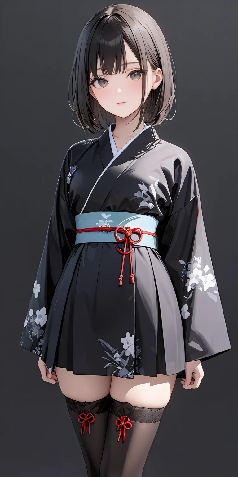 masterpiece,ultra-detailed,best quality,,8K,illustration,simple background,girl,cowboy shot,cute face,
<lora:add-detail-xl:1>  <lora:wafuku gothic_XL_V1.0:0.5> jyojifuku,kimono, thighhighs