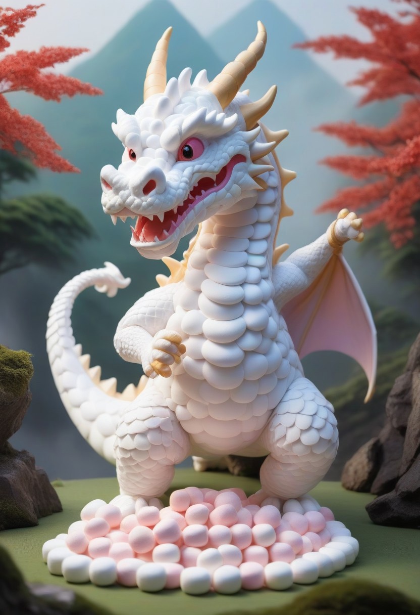 honor, courage, a dragon with Jed-mrshmlw scales, 8-shaped air dance, old martial arts tradition, dragon of the west, greenery of Jed-mrshmlw