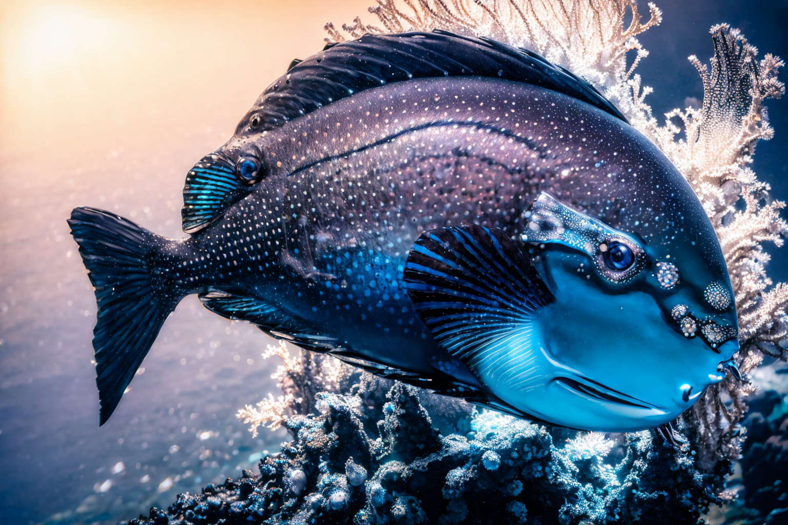 (masterpiece, best quality:1.2), ultra-detailed, ocean Black and navy EdobFish, (realistic:1.5), <lora:EdobFish_v1.0:1>