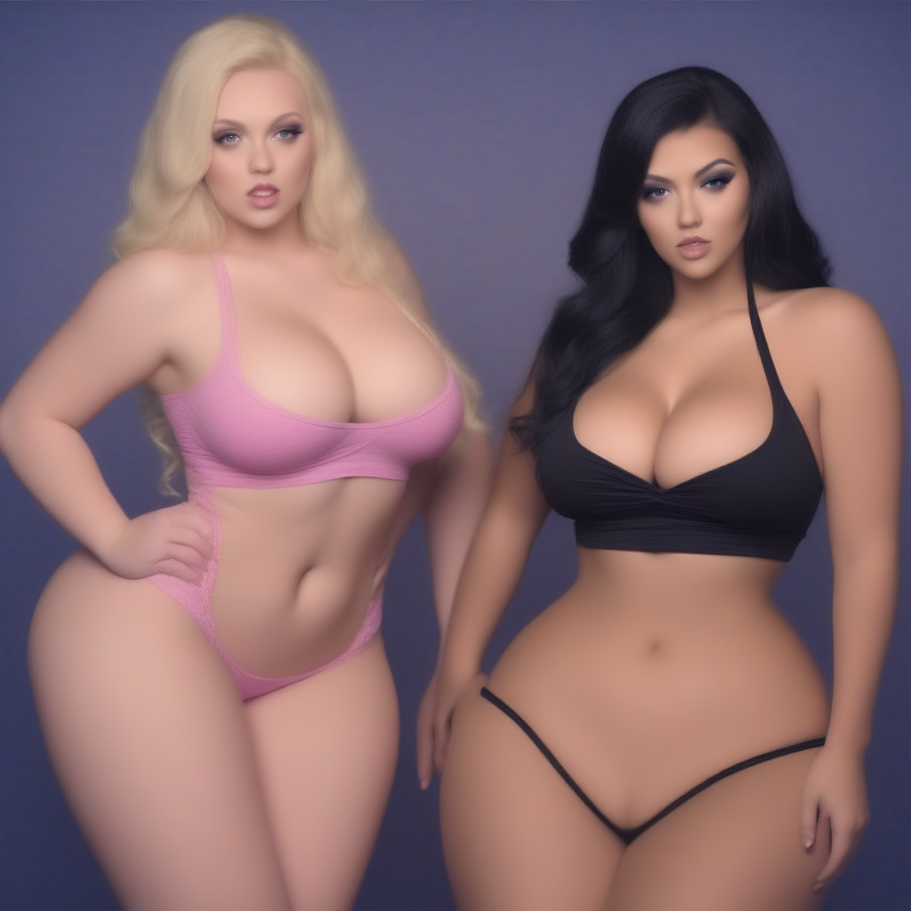 2girls sexy voluptuous and curvy are