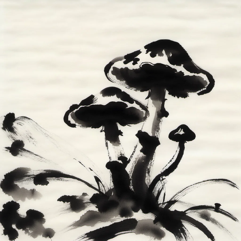 sumi-e mushroom <lora:[XL]Sumi-e:1>