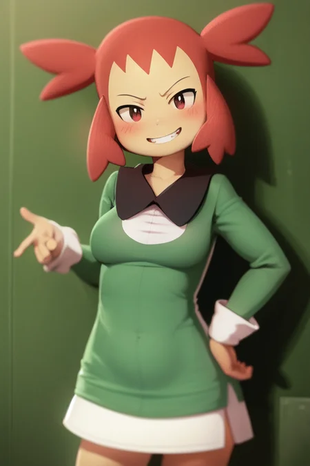 dagashi \(daga2626\), 1girl, smile, happy, blush, pokemon \(creature\), pokephilia , standing, medium breasts, smug, hands down,
<lora:style-dagashi_(daga2626)-v1:0.7>,
