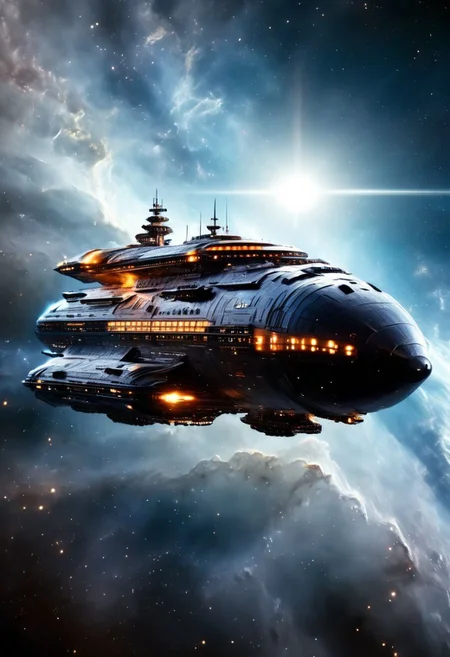 (((extremely details of incredible huge spacecraft super cruiser ship with earth in background))), science_fiction, nasa, interstellar, alien, starwars, space, planet, nebula, galaxy, spectacular, drifting in deep space. 4k, high-detail hyperrealism, HD quality, high-detail masterpiece, 8K, deep black of space,