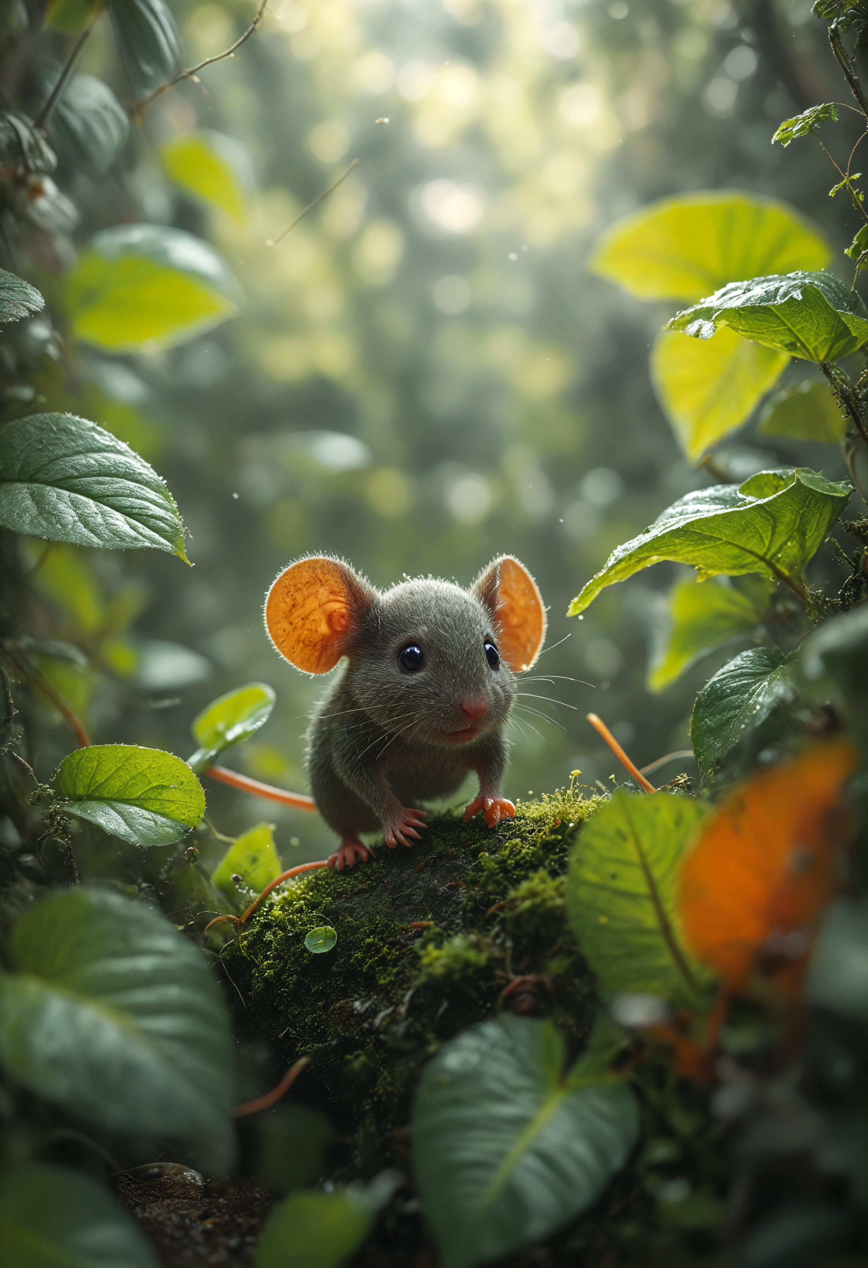 macro photography, A miniature mouse in a dense jungle, sharp image, extreme detail, 8k resolution <lora:add-detail-xl:1> <lora:MJ52:1> <lora:sss:1>