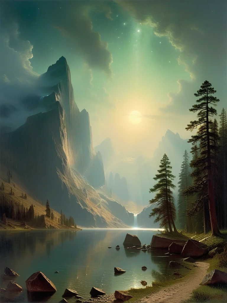 <lora:06NatureArt_Hap_XL:1>, Albert Bierstadt style, (zavy-mthcl:1.3), (((Horror Landscape))), Evanescent, Efflorescence, Mellifluous, Effervescent, Mellifluous, Nocturnal, Serendipity, Sonorous, Ineffable, Quixotic, Resplendent, Petrichor, Ephemeral, Luminous, Nebulous