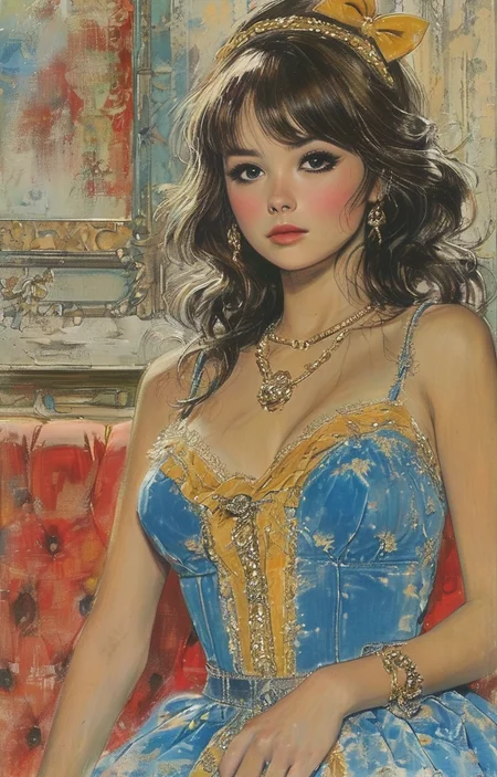 masterpiece,best quality,<lora:tbh298-sdxl:0.9>,illustration,style of Robert McGinnis
portrait of idolmaster cinderella girls,