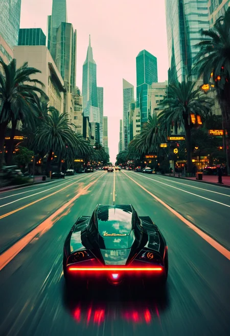 ()Hyoer Realistic:2.0)Polaroid picture 
an image of San Francisco transformed into a Cyberpunk tropical paradise. The cityscape is a vibrant, neon-lit utopia, with towering skyscrapers and lush, green vegetation. (Above the city, an air racetrack stretches across the sky, with sleek, high-tech cars zooming by, inspired by F-Zero vehicles.:1.66)
The atmosphere is warm and humid, with a hint of tropical flowers and the distant hum of futuristic technology. The people of this utopian empire live in harmony, their faces radiant with joy and contentment.
Capture the surreal, futuristic beauty of this scene, where the boundaries between technology, nature, and society blur, and the possibilities of human achievement are redefined.