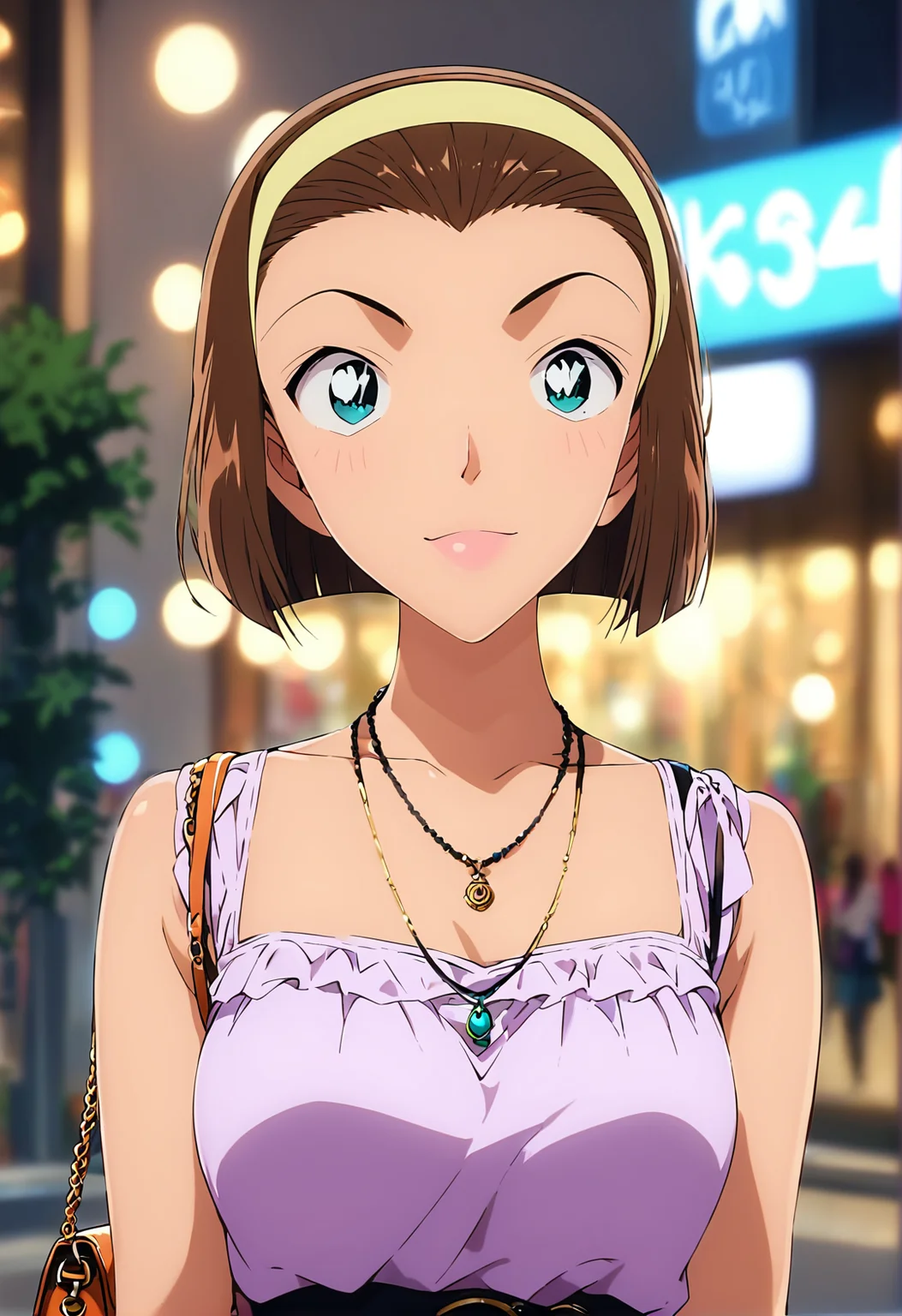 score_9, score_8_up, score_7_up, score_6_up, Light Outline,
((1gril,solo,upper body,front view,girl,)),looking at viewer,
suzuki sonoko,hairband,short hair,brown hair,short brown hair, headband, casual dress, necklace, handbag,
(Sheer Textured Dark Pantyhose,),
<lora:PONY_Suzuki_Sonoko_Anime_Detective_Conan:1>
