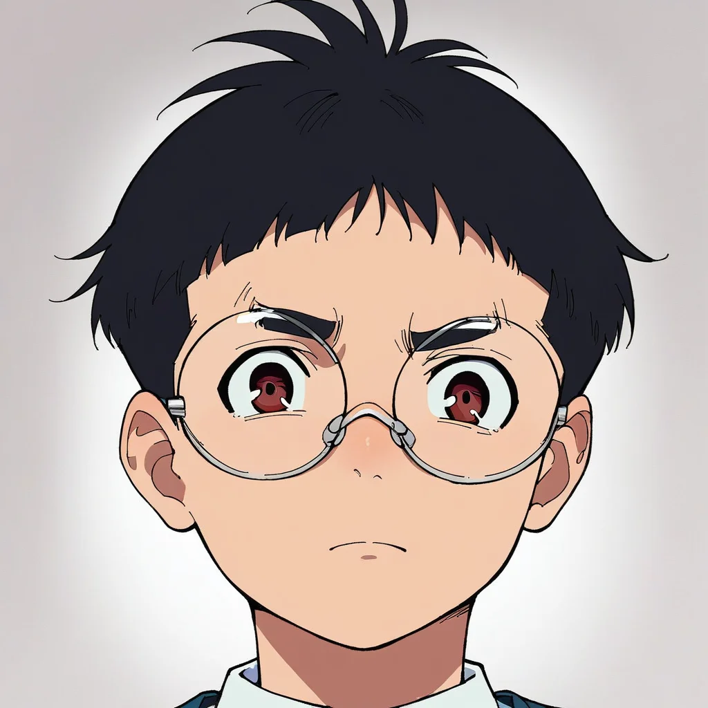 ken, 1boy, score_9, score_8_up, score_7_up, source_anime, looking at viewer, gradient background, glasses, school uniform, standing, upper body <lora:ken-ponyXL-v0.5:0.9>