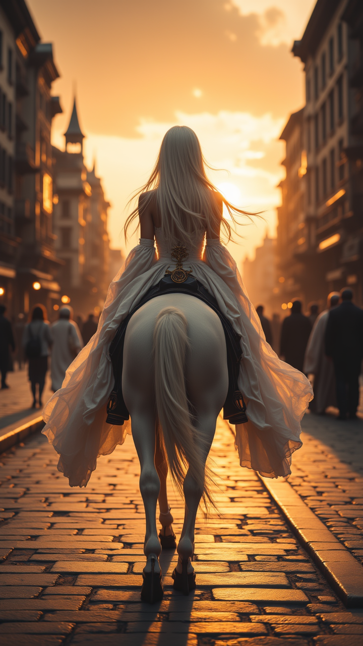 photograph, landscape of a In this surreal portrait, Madara Rider, dressed in a flowing white dress and matching boots, rides through the streets of an ancient city. The sun is setting behind him, Pet portraits, elegant typography, aidmaMJ6.1, aidmafluxpro1.1, aidmaimageupgrader<lora:aidmaImageUprader-FLUX-v0.3.safetensors:0.25:0.25> <lora:aidmaMJ6.1-FLUX-v0.4.safetensors:0.55:0.55> <lora:aidmaFLUXpro1.1-FLUX-V0.2.safetensors:0.25:0.25>