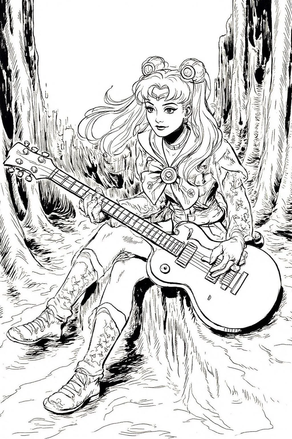 alexray1 drawing
punk sailor moon playing a guitar at a heavy metal mosh pit, tattoos, piercing. <lora:alexray1_nocap_d6a3:1.0><lora:815513869163339720:0>