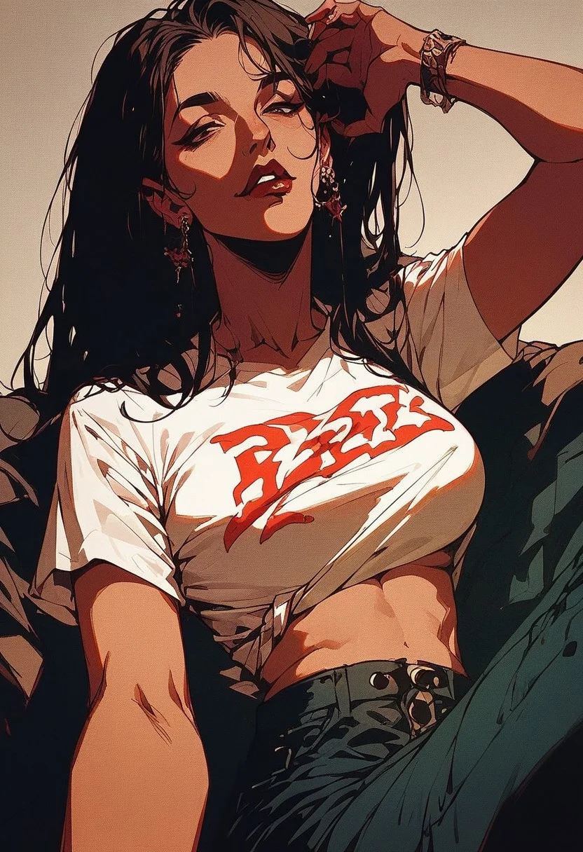 score_9, score_8_up, score_7_up, score_6_up, score_5_up, mature woman, selfie , only shirt