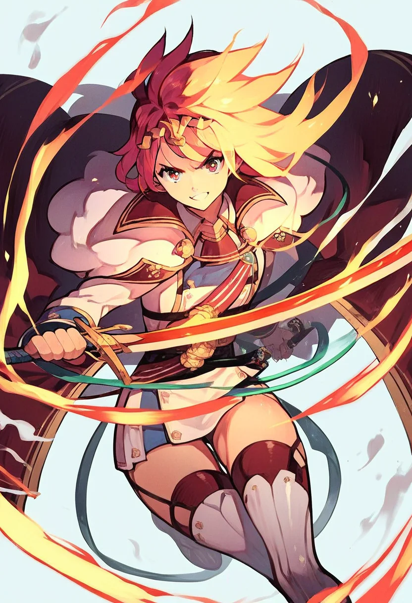 <lora:e7_LHC_-_Pony:1> e7 lhc, action pose, wielding a flaming sword <lora:[GP] somethingweird [Pony XL]:1>, score_9, score_8_up, score_7_up, score_6_up, score_5_up, score_4_up, hd, (ultra hd quality details), 8K