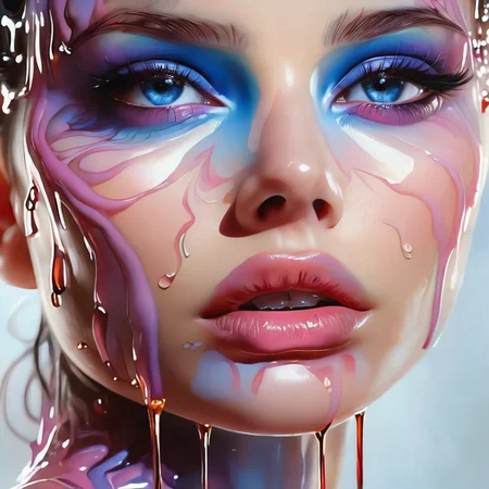 ethereal fantasy concept art of black hair, realistic, 1girl, blood, looking at viewer, dripping, lips, blue eyes, portrait, close-up, reflection, eye focus, split theme, collarbone, blurry, eyelashes, dual persona, highly detailed, cinematic, coherent, stunning, light, romantic, divine, glowing, radiant, attractive, full, very intricate, passionate, futuristic
<lora:DrippingXL:1>, , <lora:FILM_PHOTOGRAPHY_STYLE:0.25> . magnificent, celestial, ethereal, painterly, epic, majestic, magical, fantasy art, cover art, dreamy