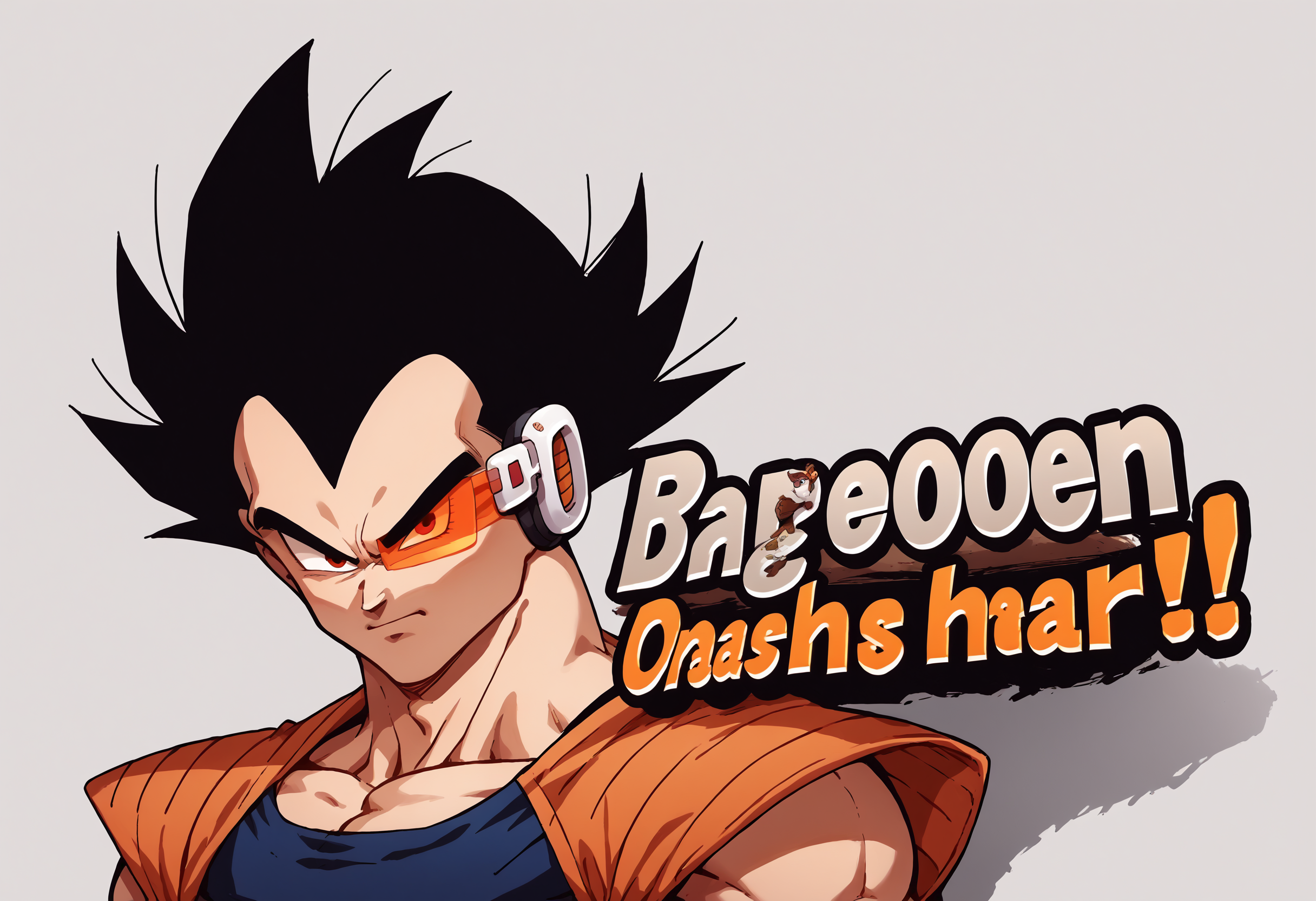 score_9, score_8_up, score_7_up, source_anime, SSBUSplashArt, english text, <lora:SSBUSplashArt_XLPD_1:1.4>, <lora:Scouter_XLPD:1> scouter, tinted eyewear, 1boy, vegeta, dragon ball, spiked hair, black hair,