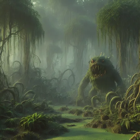 swamp monster, <lora:swamp monster-000010:1>