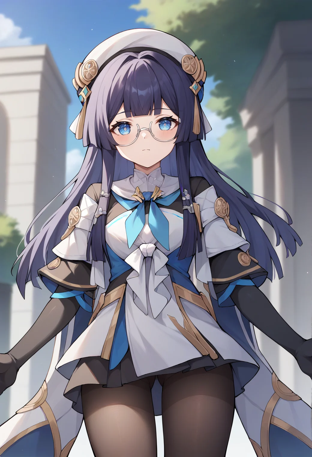 score_9,score_8_up,score_7_up,score_6_up,score_5_up,score_4_up,
1girl, pela \(honkai: star rail\), beret, long hair, hime cut, dress, elbow gloves, pantyhose, glasses, long sleeves, hair ornament,
outdoors, cowboy shot, solo, looking at viewer,
<lora:pelaponyxl:1>
