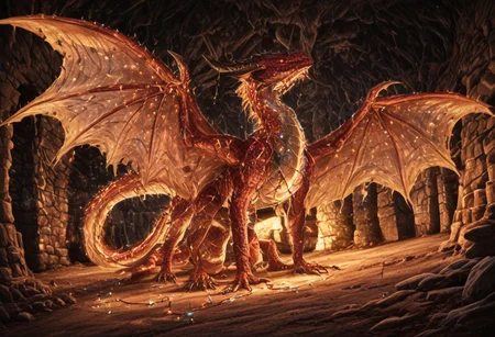 Dragon in Christmas cave, cave, festive cave, Christmas decorations, Christmas lights
(((Sparkling, Sparkly))) glowing dragon, christmas dragon, dragon wrapped in Christmas lights, glowing matrix, glowing Christmas lights, hyper realistic, photorealistic, HD, High detail, High detail eyes, high detail face, wings, glowing wings, light scales, glowing Christmas lights on wings, glowing light scales, tail, tail wrapped in Christmas lights, four legs,
BREAK
Snowy background