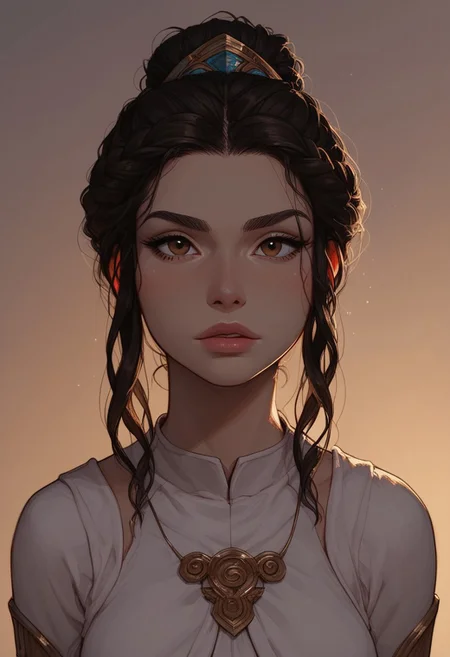 (score_9, score_8_up, score_7_up). ( line work, excellent drawing, highest quality, extremely detailed:1.2). 1woman, Greek Goddess Hera, perfect face, beautiful brown eyes, long lashes, dark hair, princess braid, glossy lips, ancient greek dress, g0thicPXL, romantic, cinematic lighting, volumetric lighting, motion effects, source_cartoon