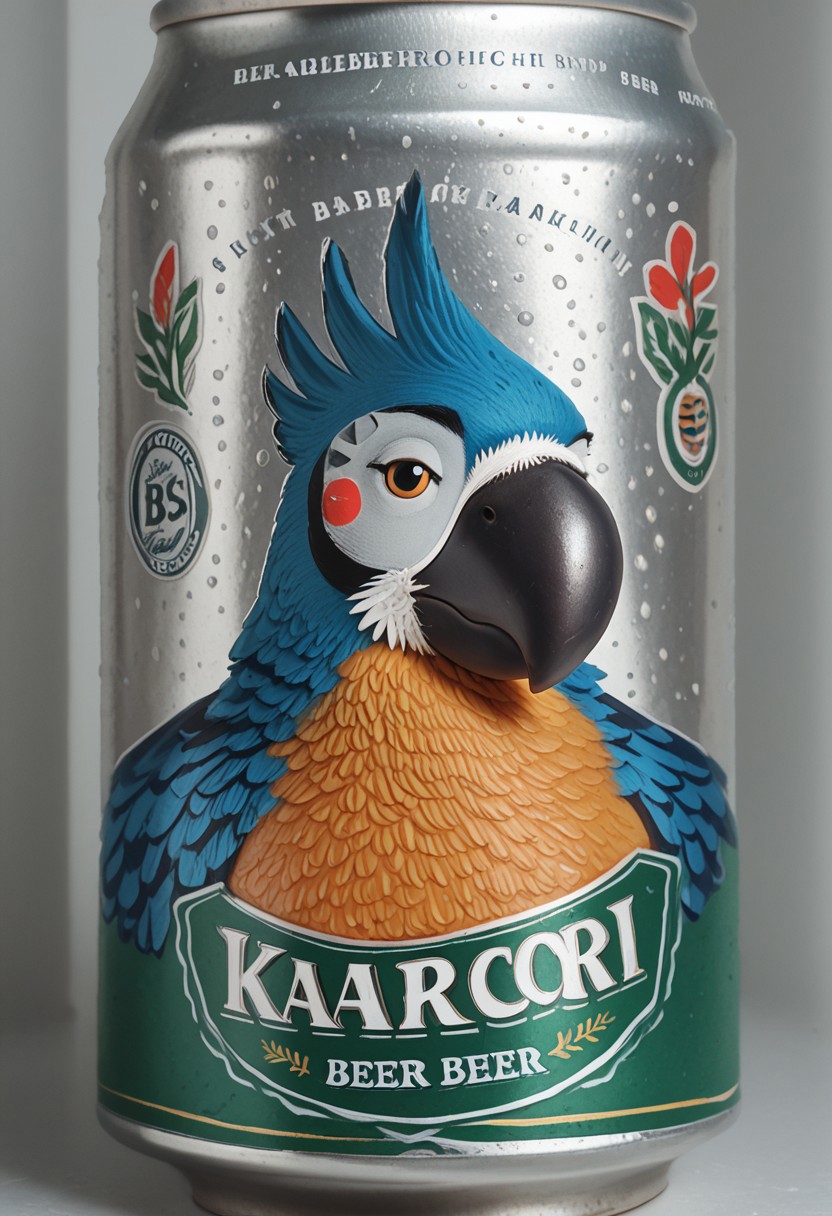 beerlabel, light blue beer can, (KassPXL, bara, solo:1.5)