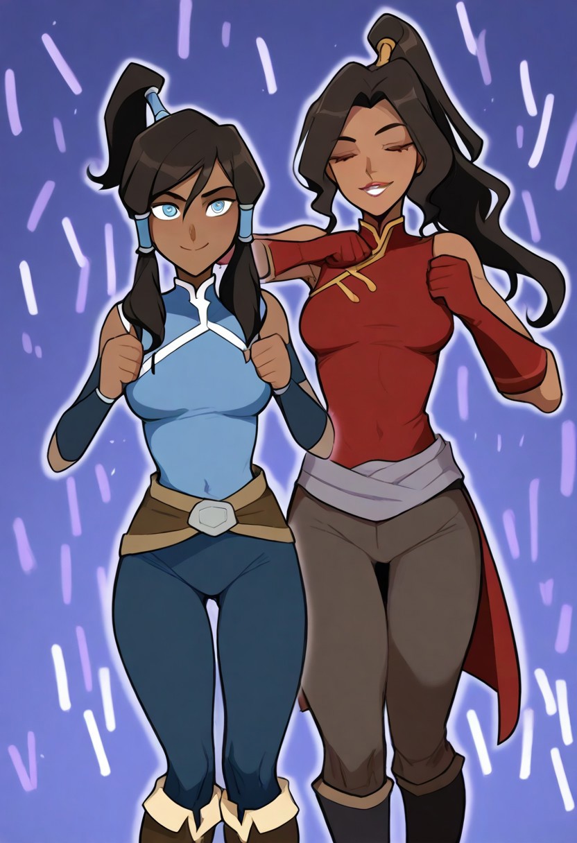 4RCH0N, Jabstyle, Expressiveh, Score_9, score_8_up, score_7_up, score_6_up, dynamic pose, KOrra, ,1 young woman, solo, femenine, blue eyes, brown eyelashes, brown hair, long hair, ponytail, dark skin, dark-skinned female, hair tubes, topknot,, tiny waist, perfect waist to hip ratio, flat stomach, eyesHD, detailed eyes, orgasmic look, smile, female focus, perfect face, perfect anatomy, perfect legs, detailed eyes, high definition eyes, most erotic picture in the world, medium breasts, firm breasts, (intricate detailing:1.6 faces & eyes & ears & nose & lips & skin & curves & shapes & body parts & anatomy),(wearing: bodysuit, red gloves, belt,knee boots), sexy, (seductive-pose:1.4), <lora:shikairo-days-dance-illustriousxl-lora-nochekaiser:1>, shikairo days dance, shikairo days dance (meme), dancing, meme, closed eyes, clenched hands, glowsticks, smile, cowboy shot, blank background, seductive, innocent, sharp, rating_explicit