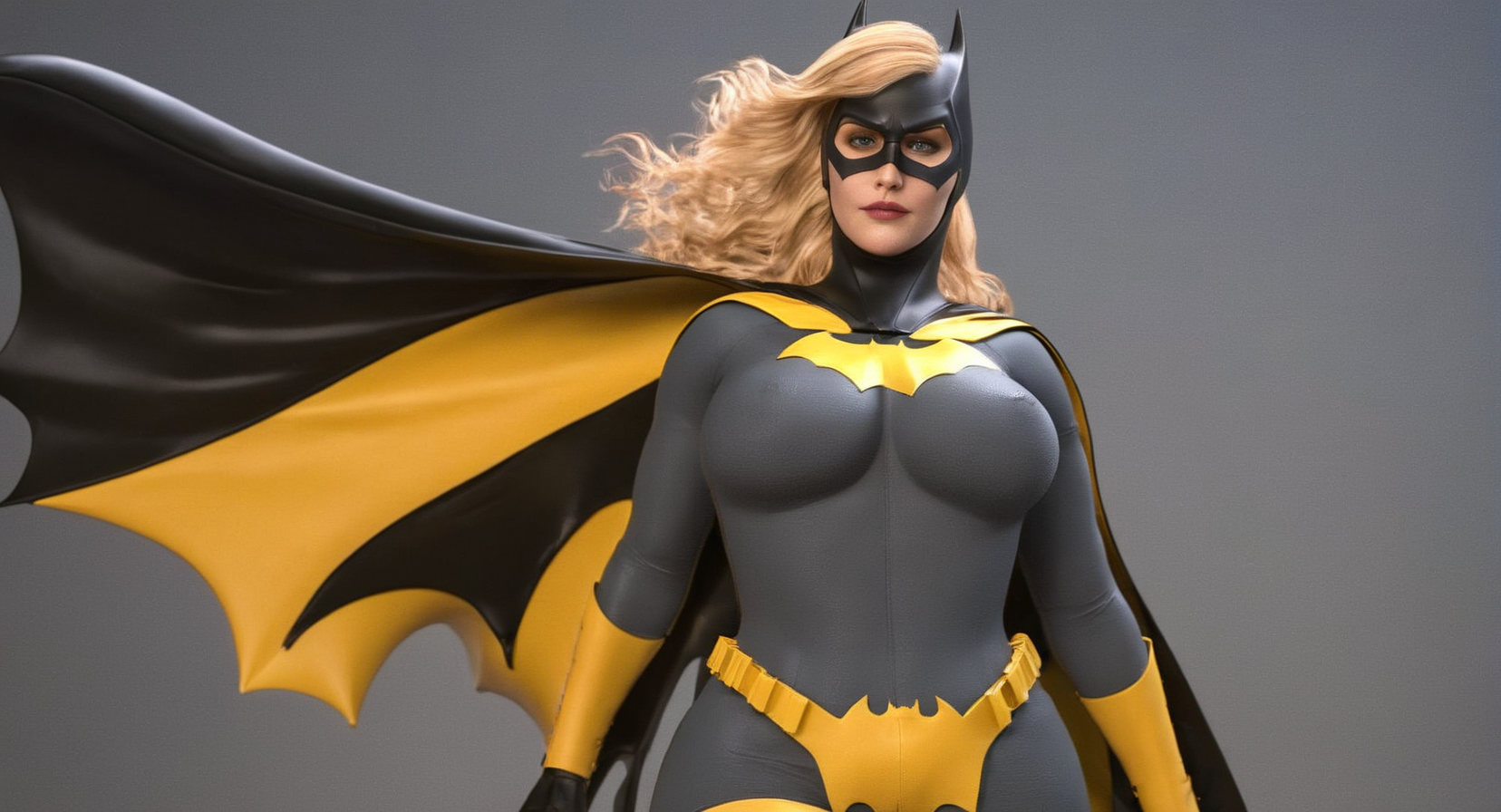 professional 3d model of (Cinematic Film stock footage style) in (arri alexa style) (Kodak film print style),
 <lora:Batgirl:1>
Batgirl a woman with blonde hair wearing nothing with big breasts exposed
 <lora:Hyperrealism-000003:1.5>, octane render, highly detailed, volumetric, dramatic lighting