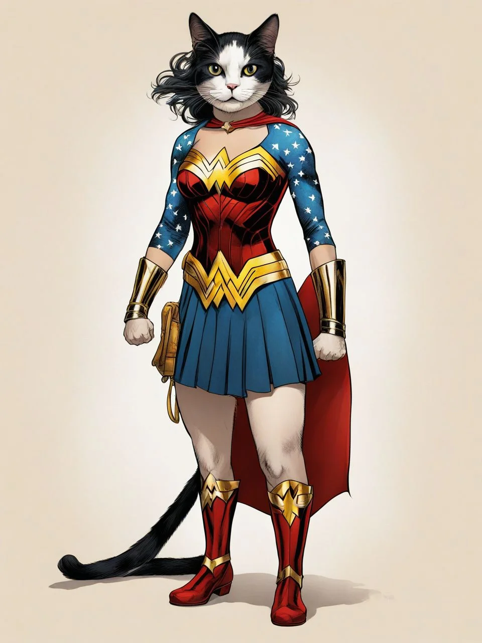 Wonderwoman HuMeow <lora:SDXL-HuMeow-LoRA-r8-000003:1>