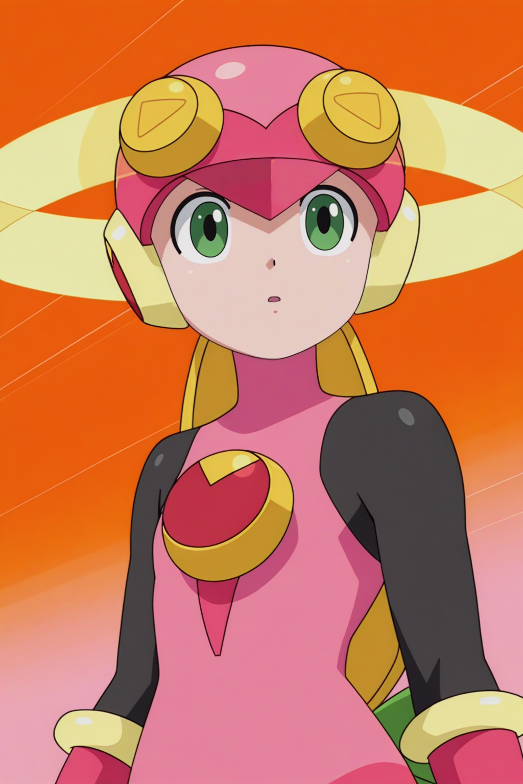 Roll.EXE, anime coloring, newest, masterpiece,  <lora:megaman_NT_Warrior-Roll.EXE-illustrious:0.8>