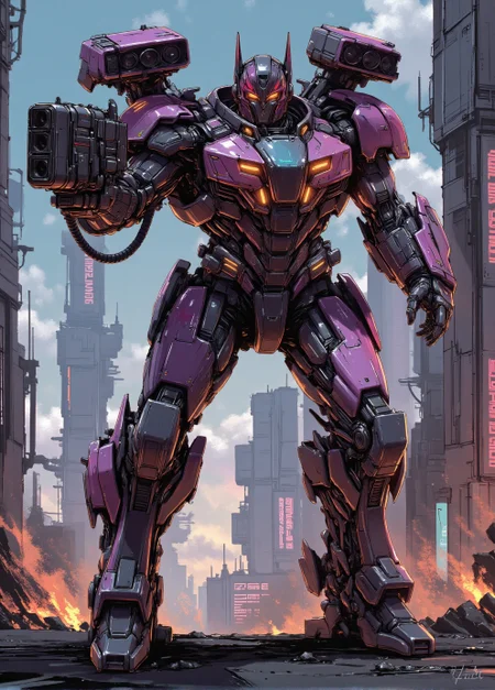 <lora:ck-Sci-Fi-Concepts:0.7>, in the style of ck-sfc, female android transformer transforms into a battle mech, rocket launcher, taking over the world, vibrant color palette, sci-fi, synthwave, she is dangerous,
<lora:ck-nc-luminal-genesis:0.8>
<lora:test2:0.7>
<lora:Risk_of_Rain_-_Character_Portrait_-_Style:0.2>
<lora:OB玻璃手工灯艺术:0.67>
<lora:ck-Neon-Retrowave:0.3>