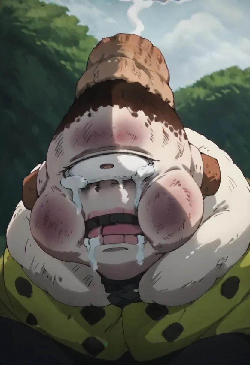 score_9, score_8_up, score_7_up, score_6_up, score_5_up, score_4_up,soure_anime, anime screenshot,jogoat,tears, head bump, smoke on head bump, bruise, swollen cheeks