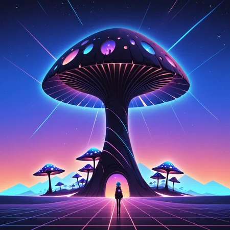 score_9, score_8_up, score_7_up, score_6_up, score_5_up, score_4_up, (derpibooru_p_95), source_cartoon, solo, synthwave, vivid colors, extreme detailed, Fly Agaric mushroom, cosmic, colorful, cybernetic ornate, Etching Style, Dramatic Perspective, Monochrome Color Palette <lora:TShirtDesignRedmondV2-SDXL:1> <lora:d\EnvyOilPastelXL01:2> <lora:SDXL1.0_DarkestDungeon-v1.2:1>