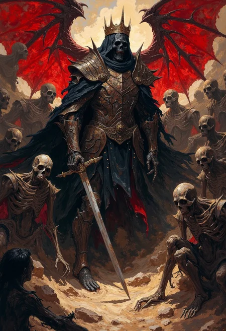 DB4RZ style painting,Completely Helm's fall absolutely nothing, pure black, detailed, but the Lord of the Rings of life are rising, FastNegativeV2, ral-dissolve,(James Ensor,Unica Zurn,Zdzislaw Beksinki:1.25), Skeletons,Weeping statues, Paranormal,Apparition, (Metallics:1.1), (Shape:1.1), (Monotyping:1.1), (Strobe light:1.2), Stone, Rhombus, ultra detailed, intricate, oil on canvas, dry brush, (surrealism:1.1), (disturbing:1.1) <lora:khorne:0.7> <lora:methurlant:0.5> The king's guards fell like wheat before the scythe, their cries of alarm silenced by the swift and merciless blades of the assassin knights. In the heart of the fortress, they confronted the tyrant king himself, a figure wreathed in shadows and crowned with a crown of thorns. (A fierce battle ensued, the clash of steel and the crackle of dark magic filling the air with a palpable sense of impending doom). Sirah's daggers danced like silver serpents, finding their mark with unerring accuracy, creating a hyperpunk scene with desaturated translucent DARK Red and beige details, colorful (polaroid:0.7) with vibrant colors, (vacations, high resolution:1.3), (small, selective focus, european film:1.2), (sexual advance:1.1), ,end of hopes ,silence, extremely detailed,dark,sad, easynegative, digital artwork by Beksinski, extremely detailed, dark, chiaroscuro, low-key,in the style of Kelly Slater ,style by Kelly Slater,closeup,digital artwork by Beksinski, style of Kelly Slate