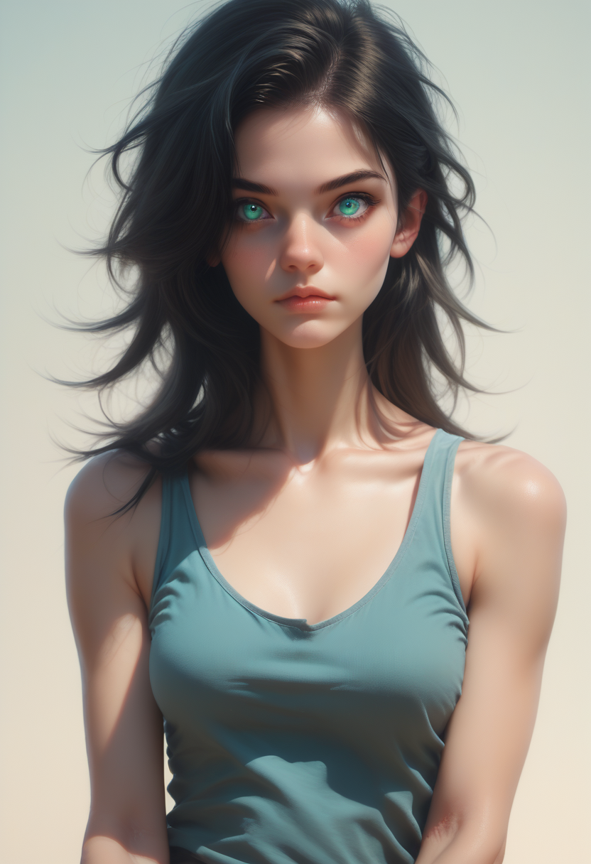 score_9, score_8_up, score_7_up,
1girl, solo, tank top, rating_safe,
 <lora:Dark_Svetlana_Pony_v0.1:0.5> d4rksv3tl4n4, aqua eyes, black hair,