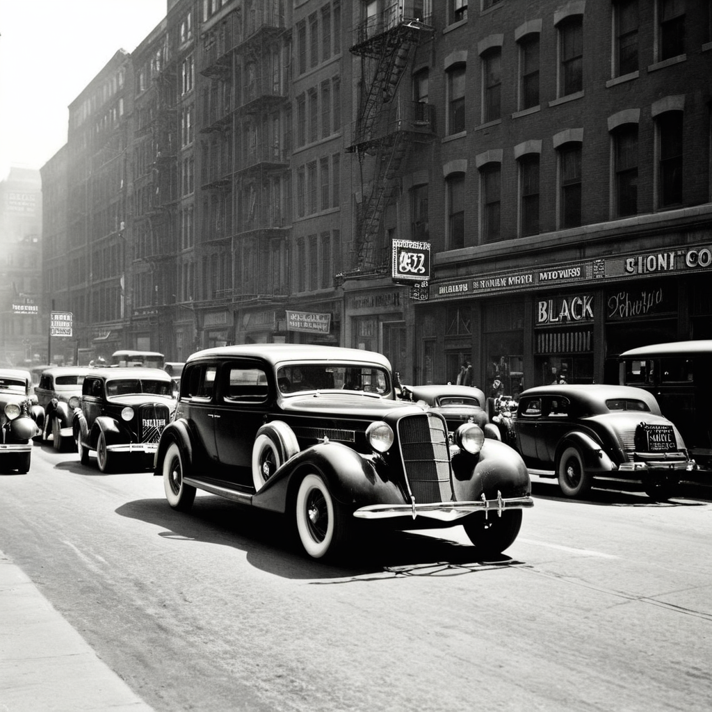 UHD, 4k, ultra detailed, cinematic, a photograph of  <lora:1930's style:1>
In the 1930's a black and white photo of a busy street,hatoutdoors,multiple boys,ground vehicle,building,scenery,motor vehicle,6+boys,city,sign,car,road,street,real world location,realistic,realism,perfection,perfect,filmic,retro,vintage,classic,different haircut,different look,different style,1930's style , 1930 style, color, epic, beautiful lighting, inpsiring