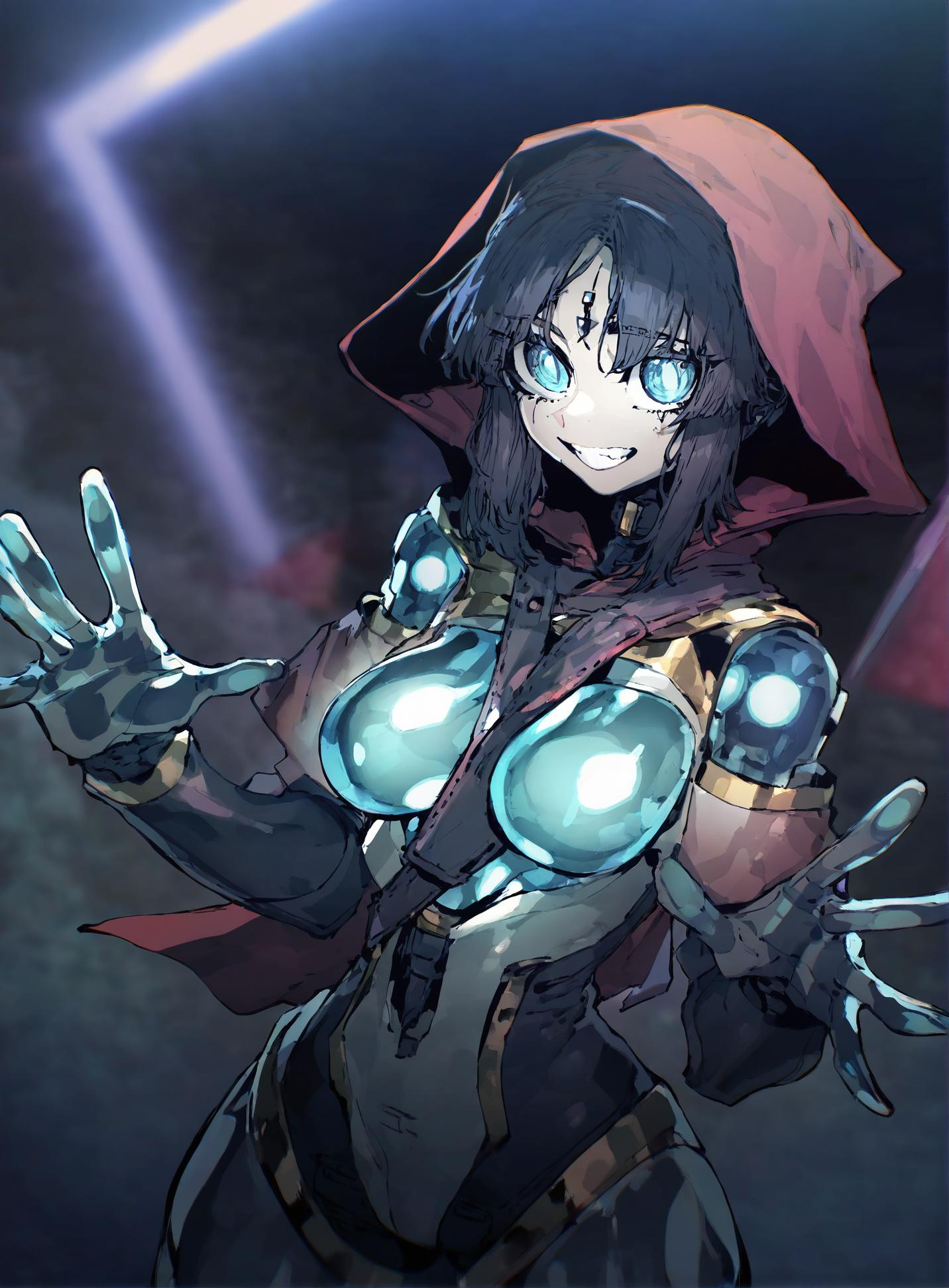 1girl ,katou_danzou_(fate),, ssambatea, quasarcake, Fishine, negative space, see-through_body ,made of, tiny neon glass filaments, w0gf1l, Android, star, solo, glass skin, made of glass,neon light, detailed background, hand out frame,
<lora:illustrious_noobai_epsilon_pred_1_best_quality_v1:0.7> ,<lora:illustrious_noobai_epsilon_pred_1_masterpieces_v1:0.7>,  <lora:add_details_xl:0.7>,<lora:ponyv5_noobE11_1_adamW:.0.5>, <lora:World_of_Glass_Filament:1>
masterpiece, best quality, amazing quality, very aesthetic, absurdres, newest,