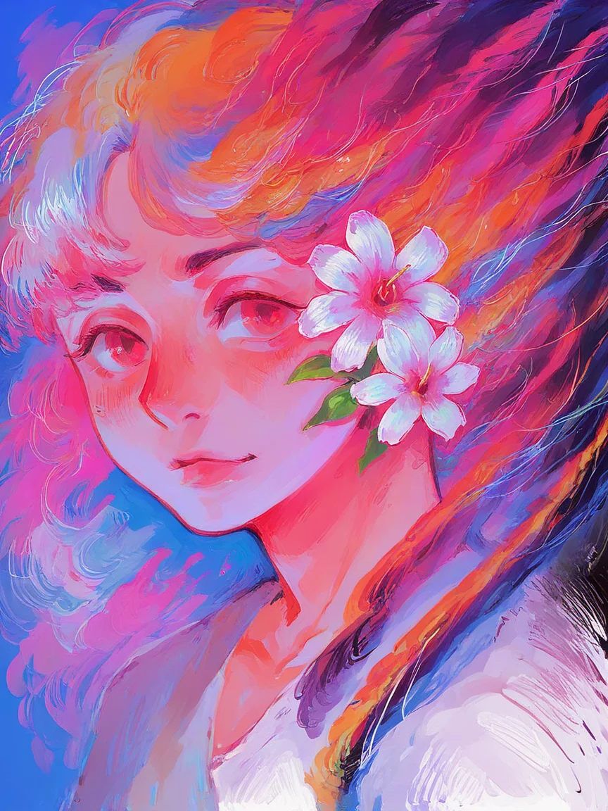 score_9, score_8_up, score_7_up, score_6_up, score_5_up, <lora:cryb0rgXLP:0.8> cryb0rg, colorful, abstract, 1girl, flower