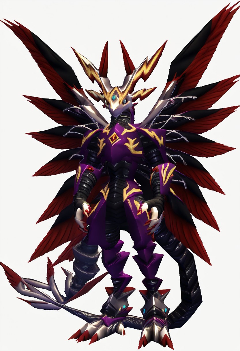 score_9, score_8_up, score_7_up, rating_safe,source_abime,n64zeldastyle, 3d, polygonal, white background, full body,dexdoru,multiple wings,horns,tail,dragon