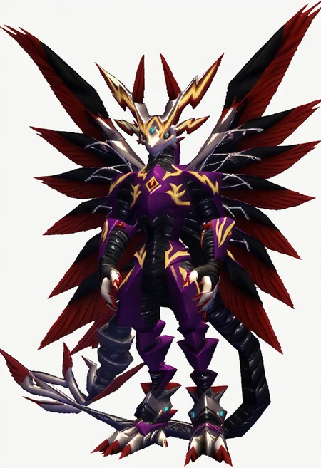 score_9, score_8_up, score_7_up, rating_safe,source_abime,n64zeldastyle, 3d, polygonal, white background, full body,dexdoru,multiple wings,horns,tail,dragon