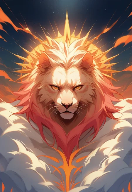 score_9, score_8_up, score_7_up, source_anime, landscape, fantasy, a front of view photo of a lions roar, vibrant, bioluminescence, 8k, trending on artstation, soft light