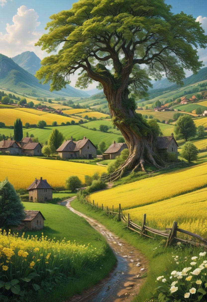 (best quality, 8K, high resolution, masterpiece), ultra detailed, a beautiful countryside ,winning photo,