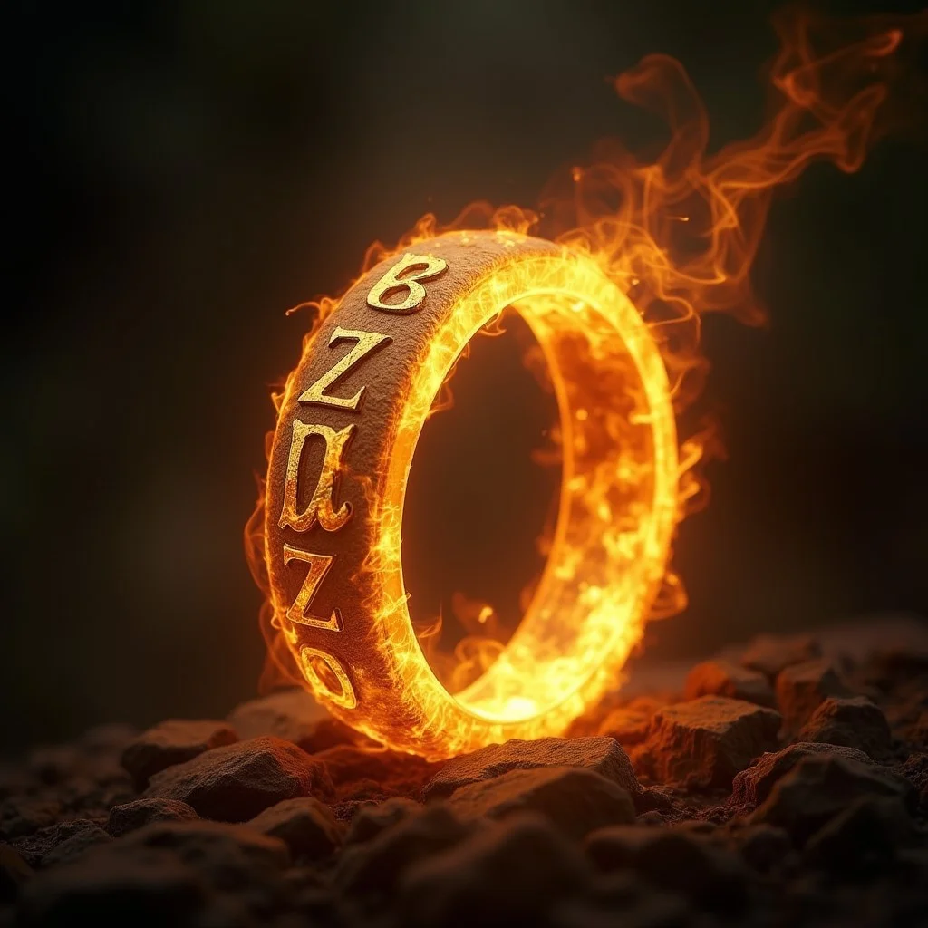 one ring, gold, in fire, firey elven script saying
"Buzz" on the ring, show a hobbit turning into gollum, saying my " My Precious"