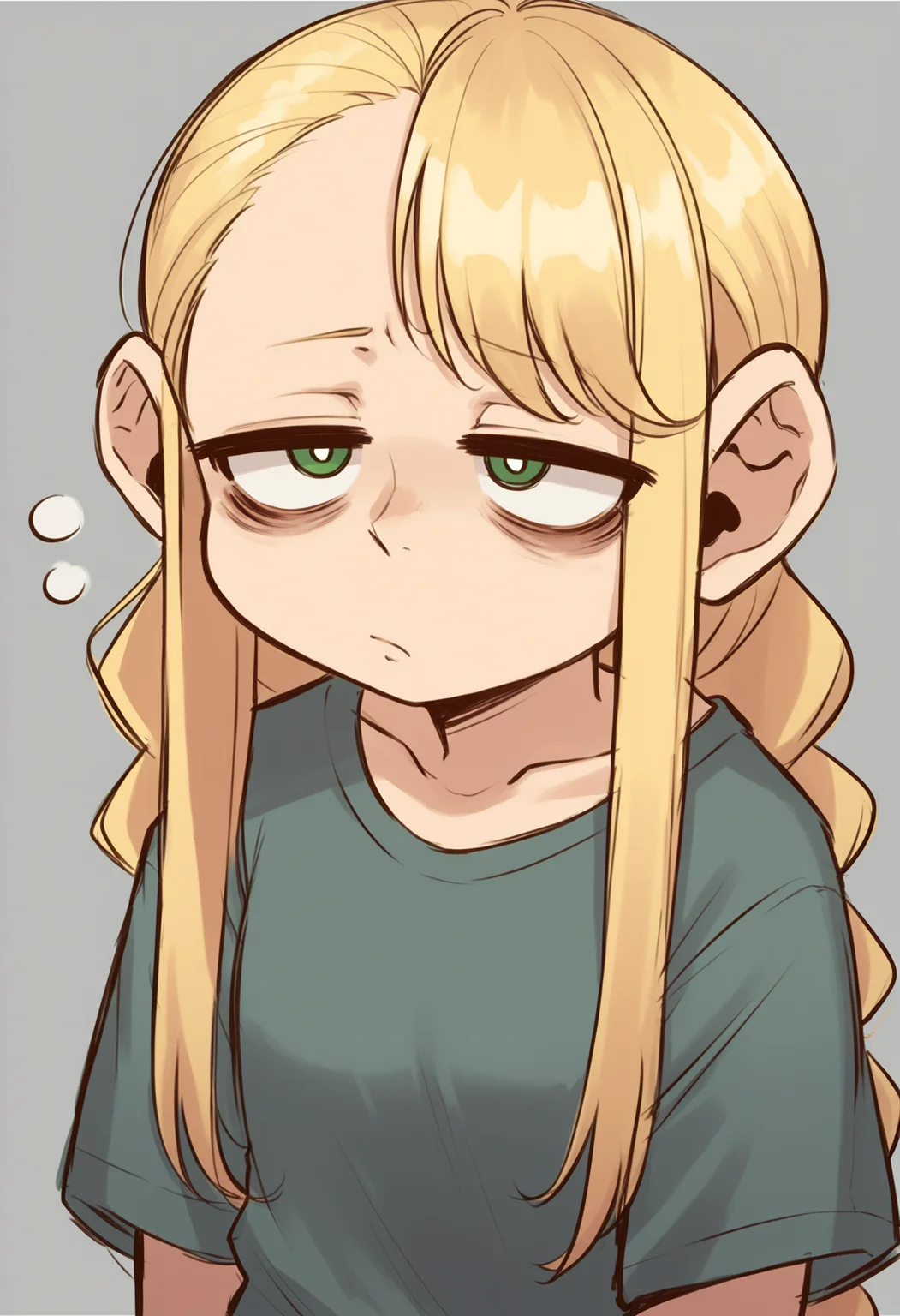 score_9, score_8_up, score_7_up, core_6, score_5, score_4, <lora:sketchart:1> sketchart,
1girl, solo, MiniMarci, green eyes,blonde hair, half bangs, long hair, braided, bags under eye
oversized clothes, t-shirt, sleepy, <lora:MiniMarci-16:1>
