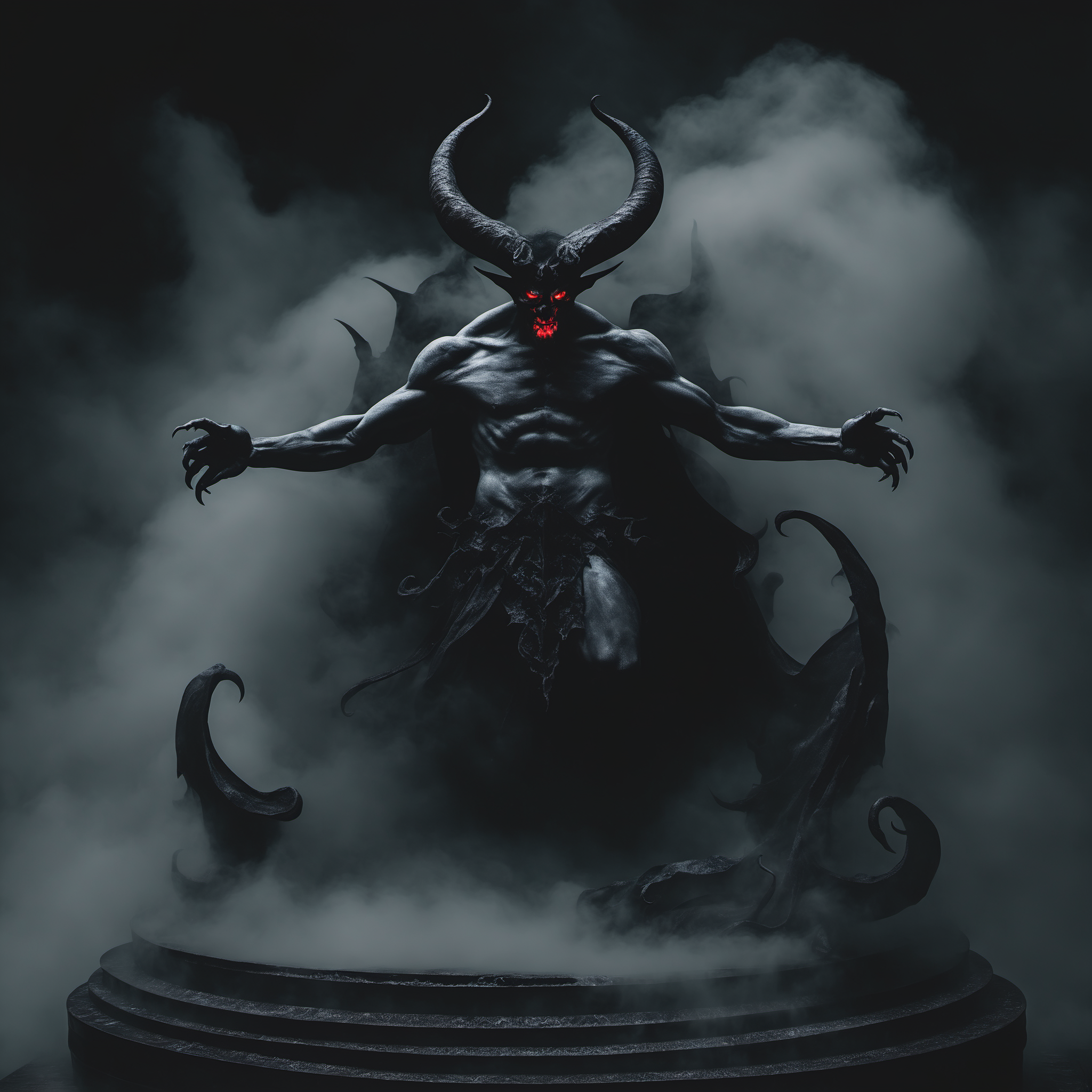 <lora:[XL]DOLL:1>A demon covered in dark mist