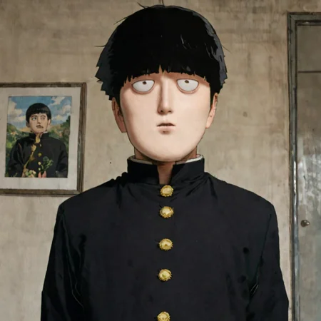 score_9, score_8_up, score_7_up, BREAK, 1boy, solo, shigeomob, gakuran, school uniform, black shirt, upper body, bowl cut,<lora:EMS-452690-EMS:1.000000> hyperrealism, extremely realistic, extreme detail, 8k raw photo, ultra high-res, fine detail, individual hairs, shiny buttons