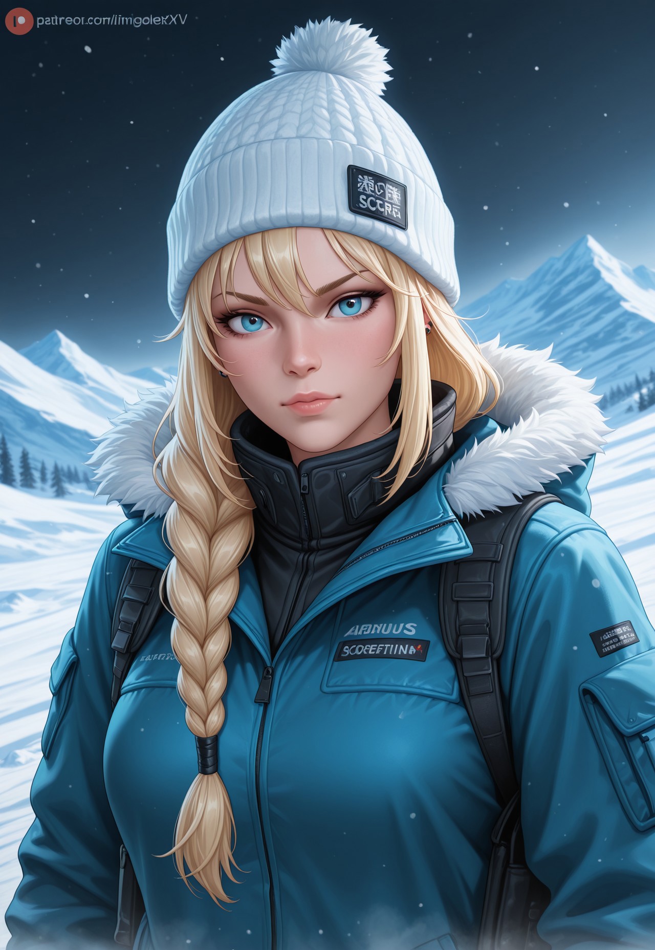 score_9, score_8_up, score_7_up, 1girl, solo, arctic explorer, insulated winter gear with fur trim and reflective accents, long braided blonde hair with a warm knitted hat, realistic, cinematic angle, cinematic lighting, athletic body, determined face, piercing blue eyes, adventurous pose
BREAK
trekking through a snowy mountain range
BREAK
source_adventure_art, rating_explicit, expressive, full body, dynamic pose
BREAK
detailed beautiful background, majestic snowy mountains with towering peaks and glistening ice formations, dense pine forests and frozen lakes, distant glaciers and icy waterfalls, serene atmosphere with a sense of adventure and endurance
<lora:Expressive_H:0.6>Expressiveh, (SimplepositiveXLv1:1.3), (upper body, full clothed:1.85) ((masterpiece)) (ultra realistic, 32k, masterpiece:1.2), (high detailed skin:1.1), (high quality:1.1) (((full clothed))) <lora:DandonFuga_Style_v.2_-_Pony:0.8> 
<lora:add-detail-xl:1> 
<lora:Dynamic Poses:1>